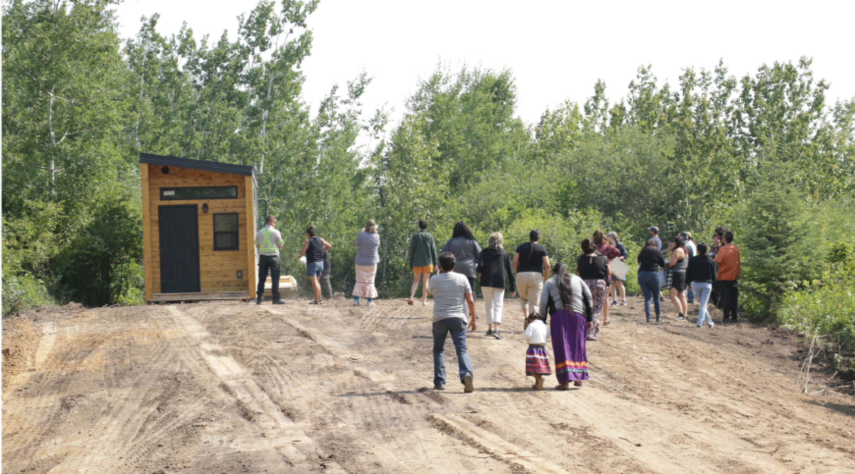 Guardian Bear presents his new home to his community in Northern Manitoba.