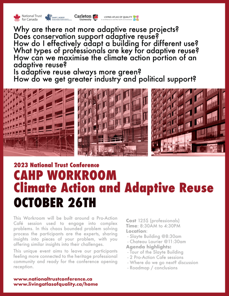 Carleton University Collaborates with CAHP on Workroom for National Trust Conference 2023