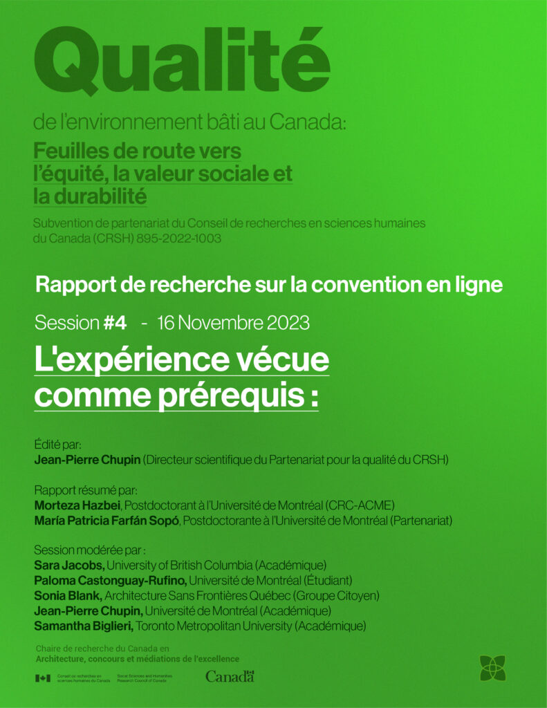 Convention en ligne, Session #4 - L'expérience vécue comme prérequis