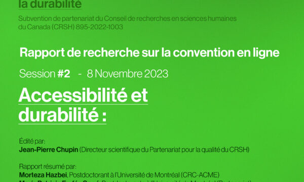 Rapport + Vidéo de la Convention en ligne, Session #2 - Acessibilité et durabilité 2
